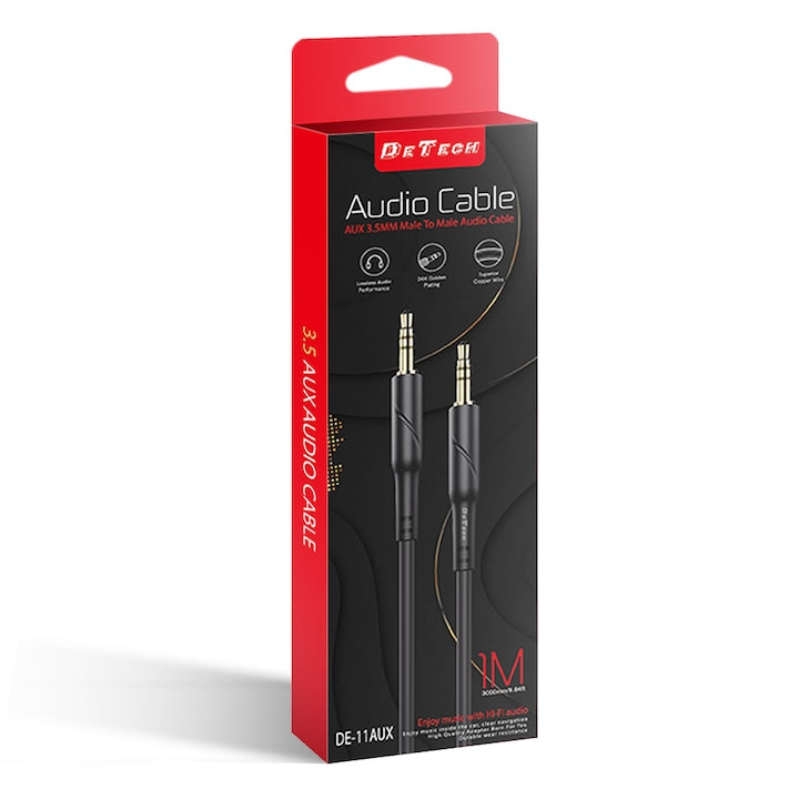 Cablu audio auxiliar 3.5mm – Stereo Jack, 1m